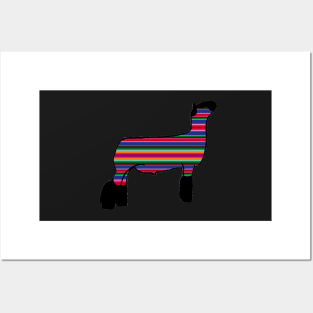 Serape Market Wether Lamb Silhouette 2 - NOT FOR RESALE WITHOUT PERMISSION Posters and Art